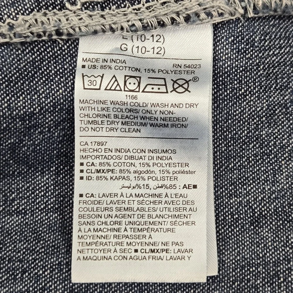 Old Navy Girls Dress L (10-12) Blue Denim Shirt Dress‎ Long Sleeve